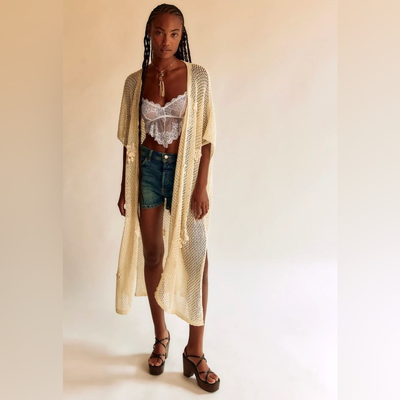 Free People Elegant Cream Knit Swim Cover-Up - Picture 2 of 2